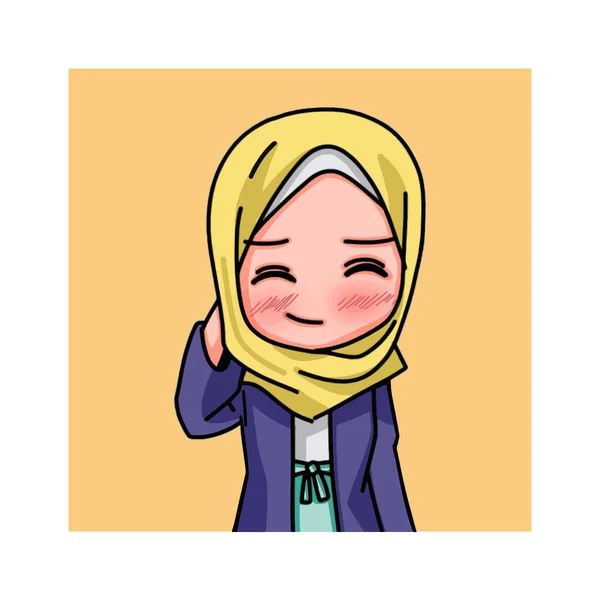 Illustration Young Muslim Women Wearing Hijab Vector Illustration - Stok Vektor
