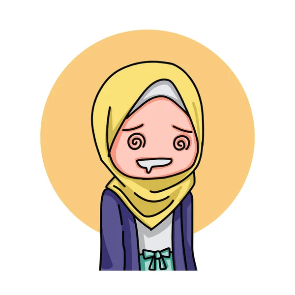 Ilustrace Mladých Muslimských Žen Hidžábu Vektorová Ilustrace — Stockový vektor
