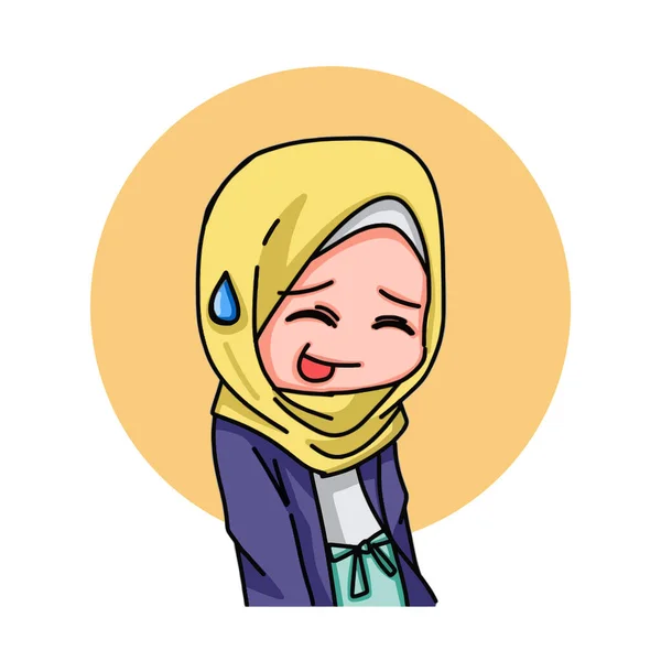 Ilustrasi Wanita Muslim Muda Mengenakan Jilbab Ilustrasi Vektor - Stok Vektor