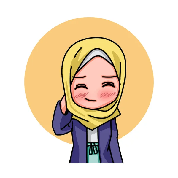 Illustration Young Muslim Women Wearing Hijab Vector Illustration — Stockvektor