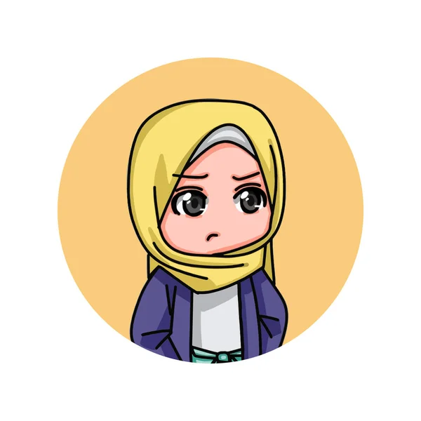 Illustration Young Muslim Women Wearing Hijab Vector Illustration —  Vetores de Stock
