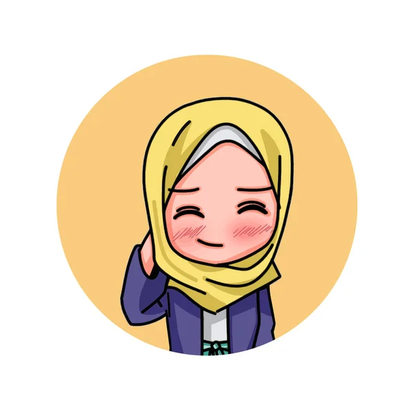 Illustration Young Muslim Women Wearing Hijab Vector Illustration — Stockvektor