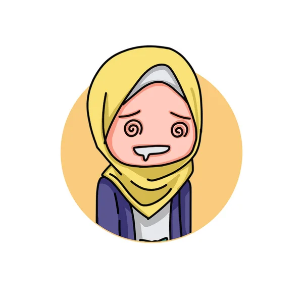 Illustration Young Muslim Women Wearing Hijab Vector Illustration — ストックベクタ