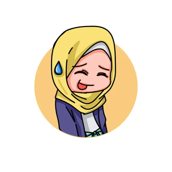 Illustration Young Muslim Women Wearing Hijab Vector Illustration — Vetor de Stock