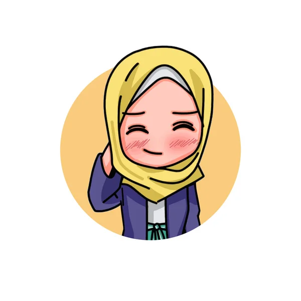 Illustration Young Muslim Women Wearing Hijab Vector Illustration — Stockvector