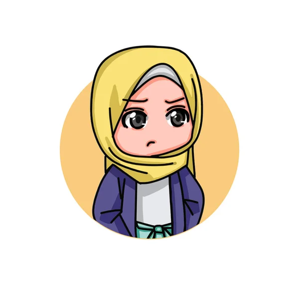 Illustration Young Muslim Women Wearing Hijab Vector Illustration — ストックベクタ