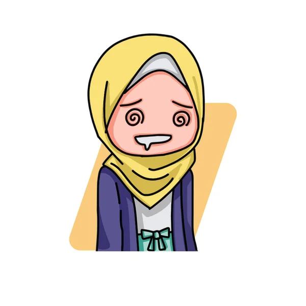 Illustration Young Muslim Women Wearing Hijab Vector Illustration —  Vetores de Stock