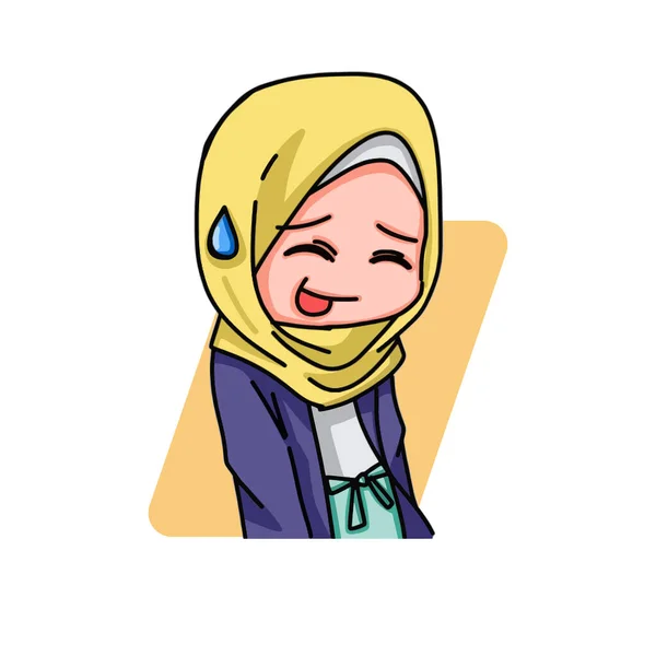 Illustration Young Muslim Women Wearing Hijab Vector Illustration — Stock vektor