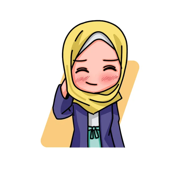 Illustration Young Muslim Women Wearing Hijab Vector Illustration — ストックベクタ