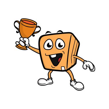 box cartoon character. vector illustration