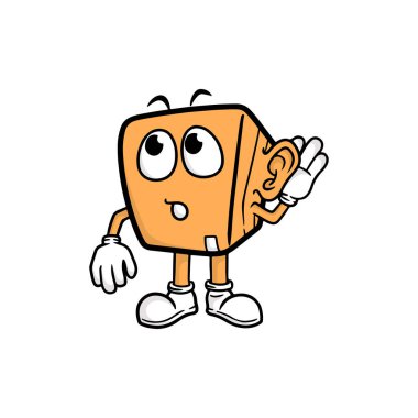 box cartoon character. vector illustration