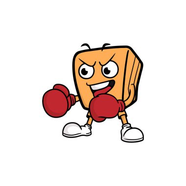 box cartoon character. vector illustration