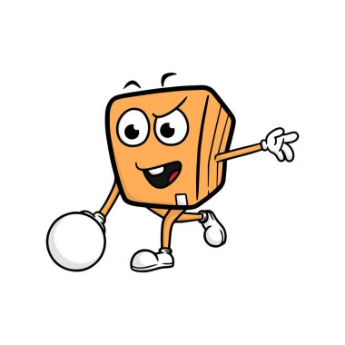 box cartoon character. vector illustration