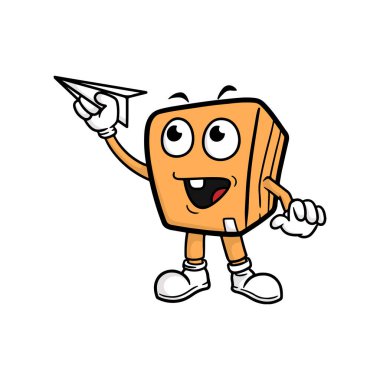 box cartoon character. vector illustration
