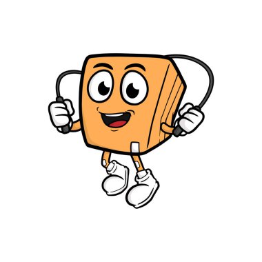 box cartoon character. vector illustration