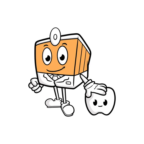 Box Cartoon Character Vector Illustration — ストックベクタ