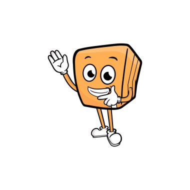 kutu karakteri çizgi film maskotu vektör çizimi