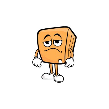 kutu karakteri çizgi film maskotu vektör çizimi