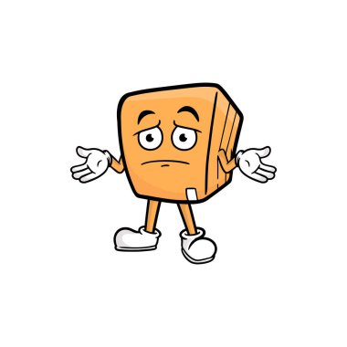 kutu karakteri çizgi film maskotu vektör çizimi