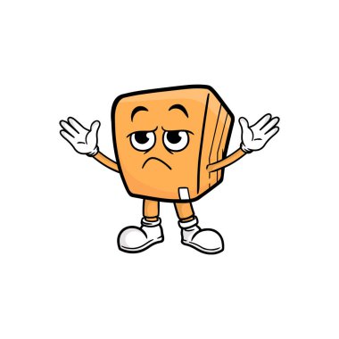 kutu karakteri çizgi film maskotu vektör çizimi