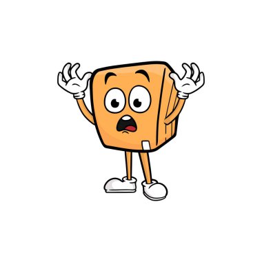 kutu karakteri çizgi film maskotu vektör çizimi