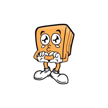 kutu karakteri çizgi film maskotu vektör çizimi