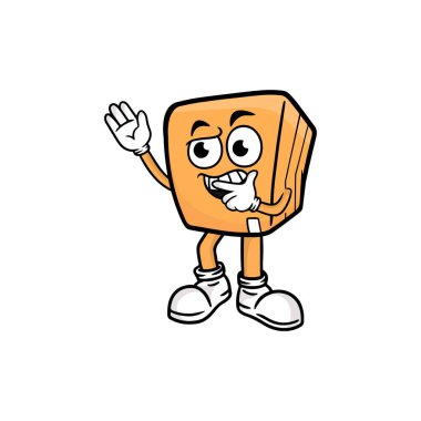 kutu karakteri çizgi film maskotu vektör çizimi