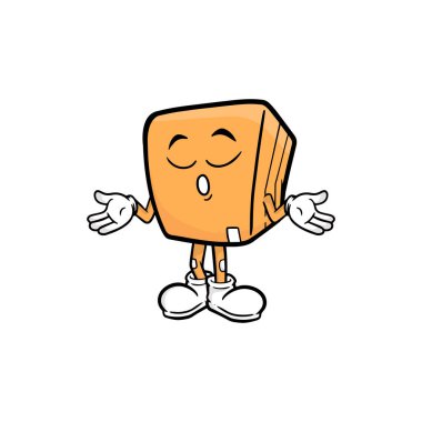 kutu karakteri çizgi film maskotu vektör çizimi