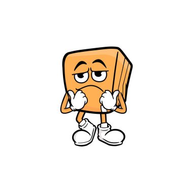 kutu karakteri çizgi film maskotu vektör çizimi