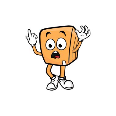 kutu karakteri çizgi film maskotu vektör çizimi