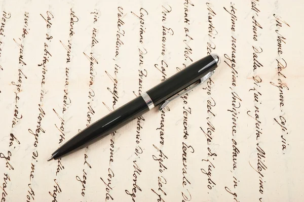 Manuscrito com caneta — Fotografia de Stock