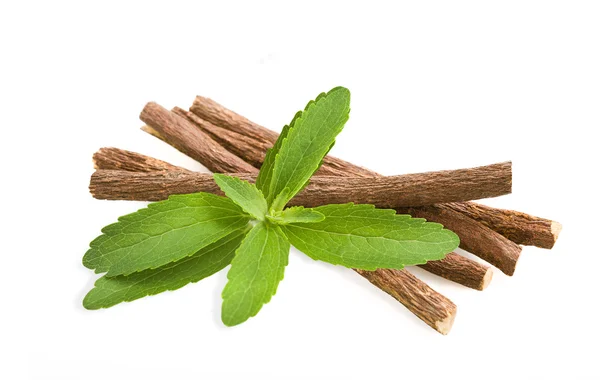 Stevia ve meyan kökü — Stok fotoğraf