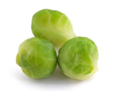 Brussels sprout group isolated on white