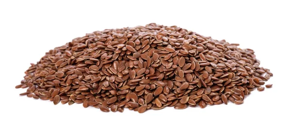 Flax Seeds Heap Isolated White Background — Stock Photo, Image