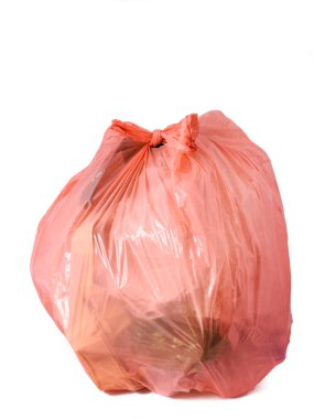 Beyaz arka plan üzerinde izole çöp torbası