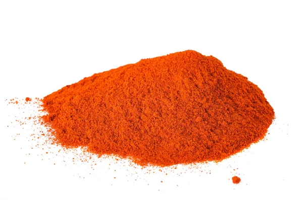 Paprika Powder Pile Isolated White Background — 스톡 사진