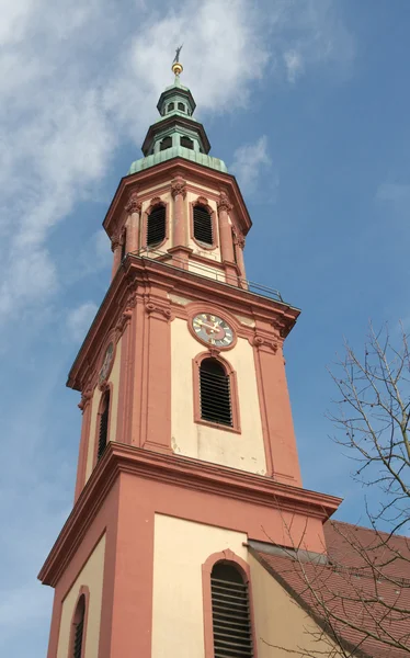 Heilig-Kreuz-Kirche (1700), Kirchturm (Offenburg, Deutschland) — Stockfoto