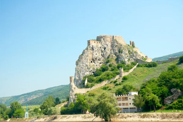 Devin castle. General view from Danube — Stock Photo, Image