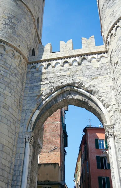 Porta Soprana (12th century), Genoa, Italy — Stock Photo, Image