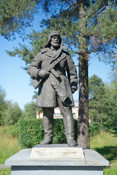 Denkmal für karelische Partisanen, segezha, karelien, russland — Stockfoto