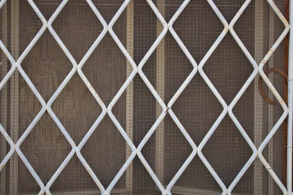 Воспоминательное Изображение Текстуры Решетки Белого Железа Форме Ромба — стоковое фото