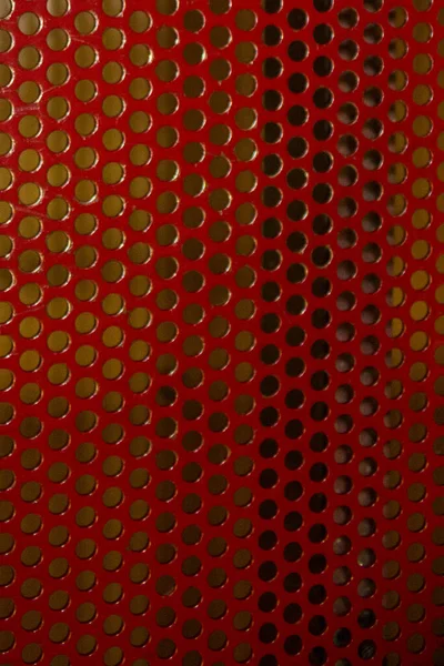 Suggestiva Immagine Superficie Ferro Colore Rosso Con Fori Cilindrici — Foto Stock