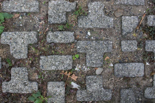 Evocative Image Tetris Shaped Floor Brick Texture — Stock Photo, Image