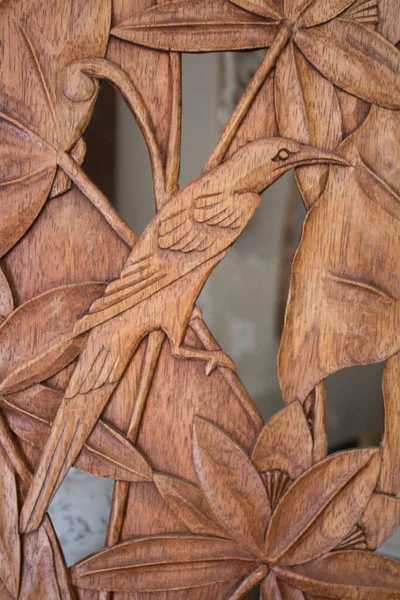 Evocative Wood Inlay Image Stylized Bird — Stock Photo, Image