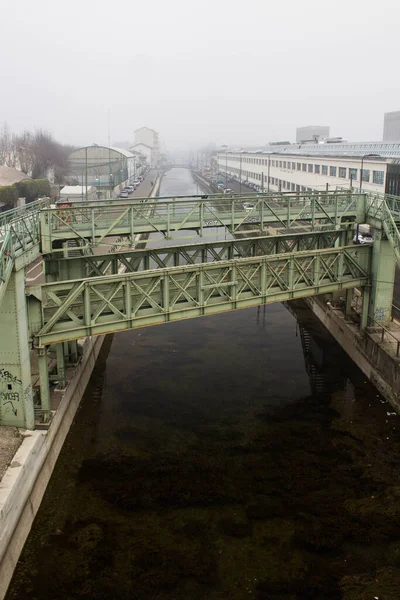 Mailand Überführung Don Lorenzo Milani Eindrucksvolles Bild Der Eisernen Brücke — Stockfoto