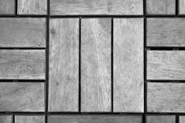 Evocative Texture Black White Image Square Shaped Wooden Dowels Flooring — Stock Photo, Image