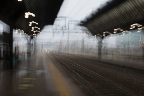 Bahnsteig Für Züge Italien Einem Schlechten Tag — Stockfoto