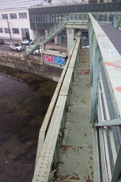 Milão Don Lorenzo Milani Viaduto Imagem Evocativa Ponte Ferro Longo — Fotografia de Stock