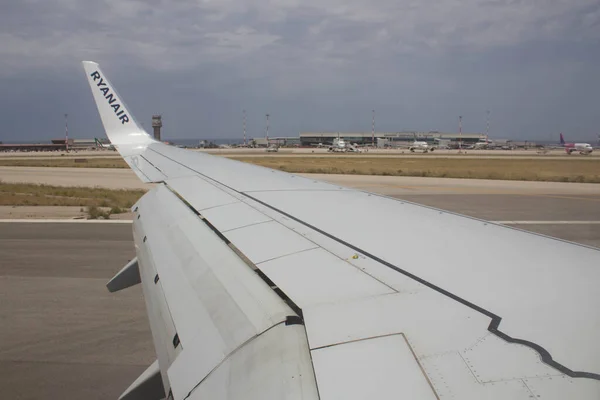 2021 Flughafen Palermo Punta Raisi Billigfluggesellschaft Ryanair Auf Dem Flug — Stockfoto