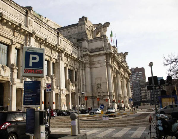 Milánó Központi Pályaudvara Központi Kilátás Állomásra — Stock Fotó